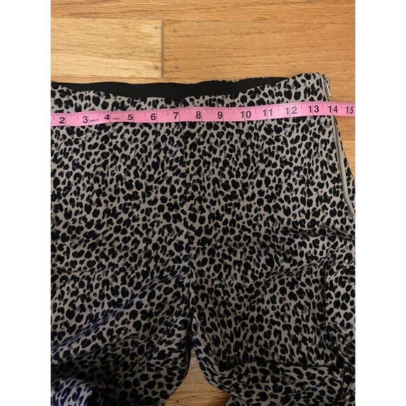 A New Day women's leopard print elastic waist with side zip skinny dress pants 4 - Picture 8 of 9
